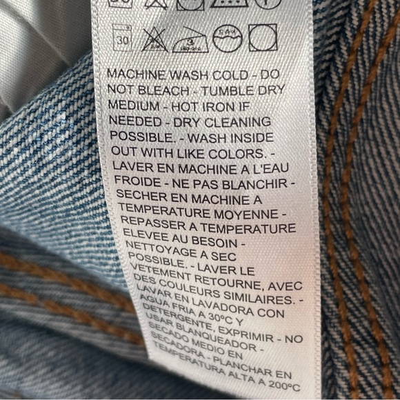 Levi's Wedgie Button Fly Distressed Straight Cropped Jean Size 25 - Picture 10 of 14